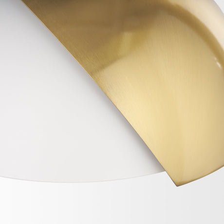 Cybill Brushed Brass w/ White Metal Shade 1-Light Wall Pendant by Mercana at Eve Furniture