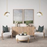 Cybill Brushed Brass w/ White Metal Shade 1-Light Wall Pendant by Mercana at Eve Furniture