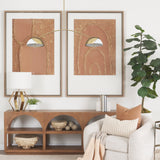 Cybill Brushed Brass w/ White Metal Shades 2-Light Chandelier by Mercana at Eve Furniture