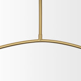 Cybill Brushed Brass w/ White Metal Shades 2-Light Chandelier by Mercana at Eve Furniture