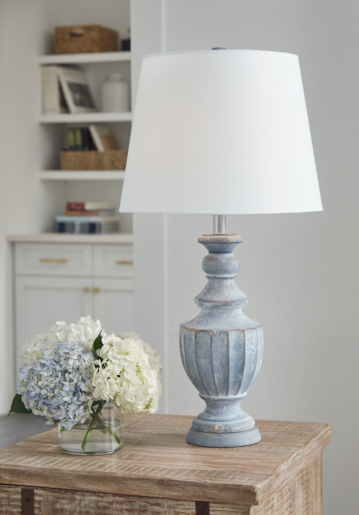 Cylerick 2-Piece Table Lamp Set in Antique Blue by Ashley at Eve Furniture
