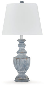 Cylerick 2-Piece Table Lamp Set in Antique Blue by Ashley at Eve Furniture