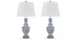 Cylerick 2-Piece Table Lamp Set in Antique Blue by Ashley at Eve Furniture
