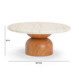 Cynthia 36" Faux Travertine Concrete Indoor/Outdoor Coffee Table by TOV Furniture at Eve Furniture
