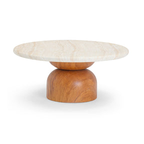 Cynthia 36" Faux Travertine Concrete Indoor/Outdoor Coffee Table by TOV Furniture at Eve Furniture
