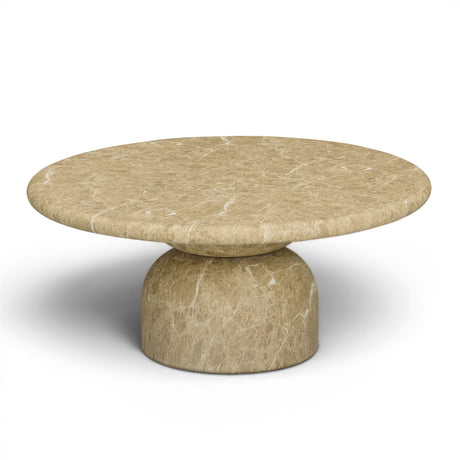 Cynthia 36" Light Emperador Faux Marble Indoor/Outdoor Coffee Table by TOV Furniture at Eve Furniture