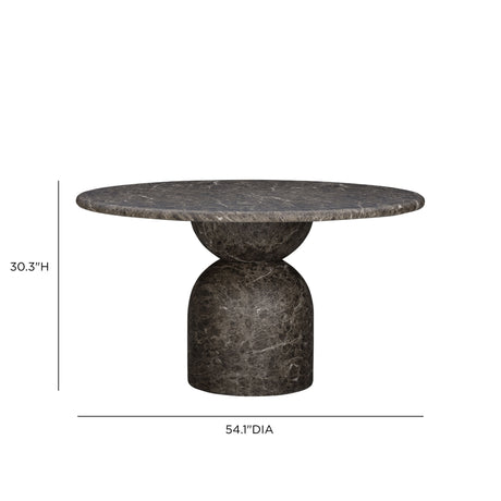 Cynthia 54" Dark Emperador Faux Marble Indoor/Outdoor Dining Table by TOV Furniture at Eve Furniture