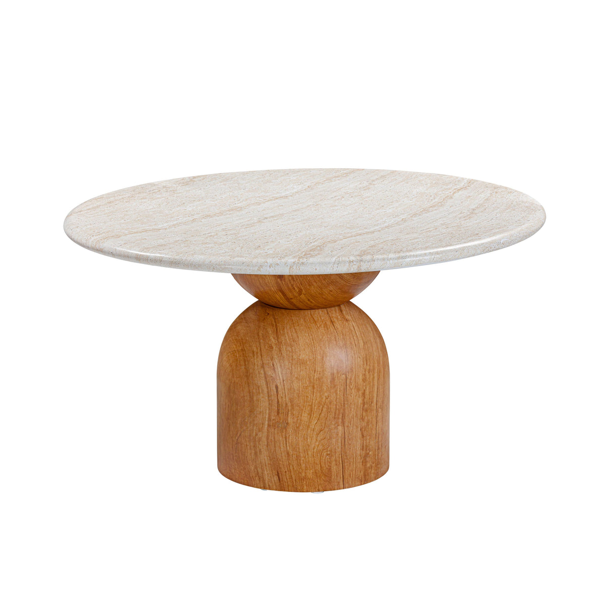 Cynthia 54" Faux Travertine Indoor/Outdoor Concrete Round Dining Table by TOV Furniture at Eve Furniture