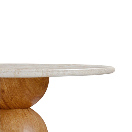 Cynthia 54" Faux Travertine Indoor/Outdoor Concrete Round Dining Table by TOV Furniture at Eve Furniture