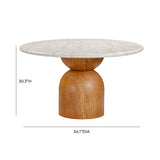 Cynthia 54" Faux Travertine Indoor/Outdoor Concrete Round Dining Table by TOV Furniture at Eve Furniture