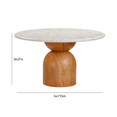 Cynthia 54" Faux Travertine Indoor/Outdoor Concrete Round Dining Table by TOV Furniture at Eve Furniture