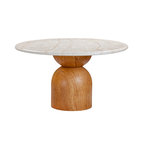 Cynthia 54" Faux Travertine Indoor/Outdoor Concrete Round Dining Table by TOV Furniture at Eve Furniture