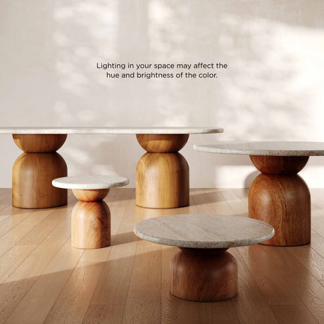 Cynthia Faux Travertine Concrete Indoor/Outdoor Side Table by TOV Furniture at Eve Furniture