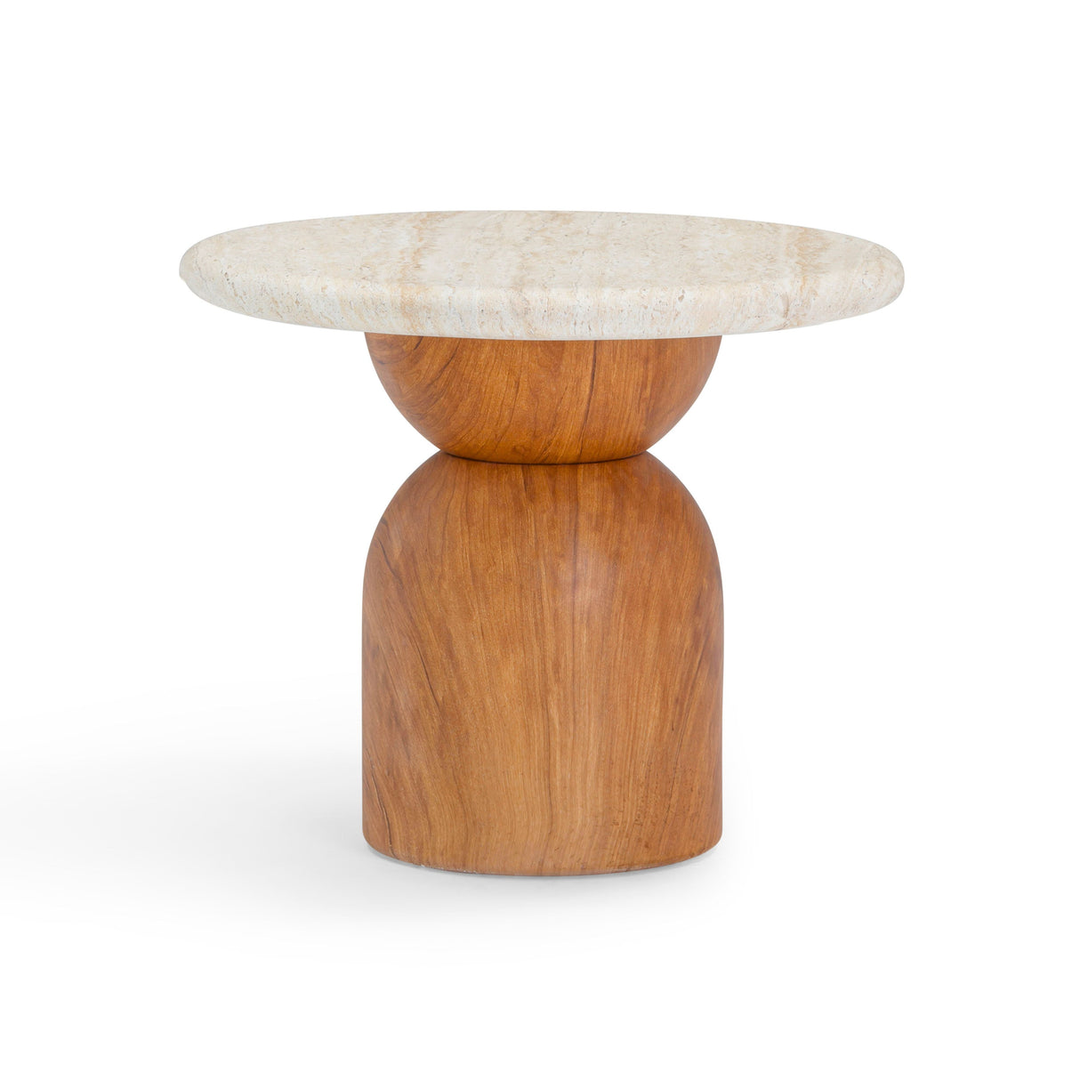 Cynthia Faux Travertine Concrete Indoor/Outdoor Side Table by TOV Furniture at Eve Furniture