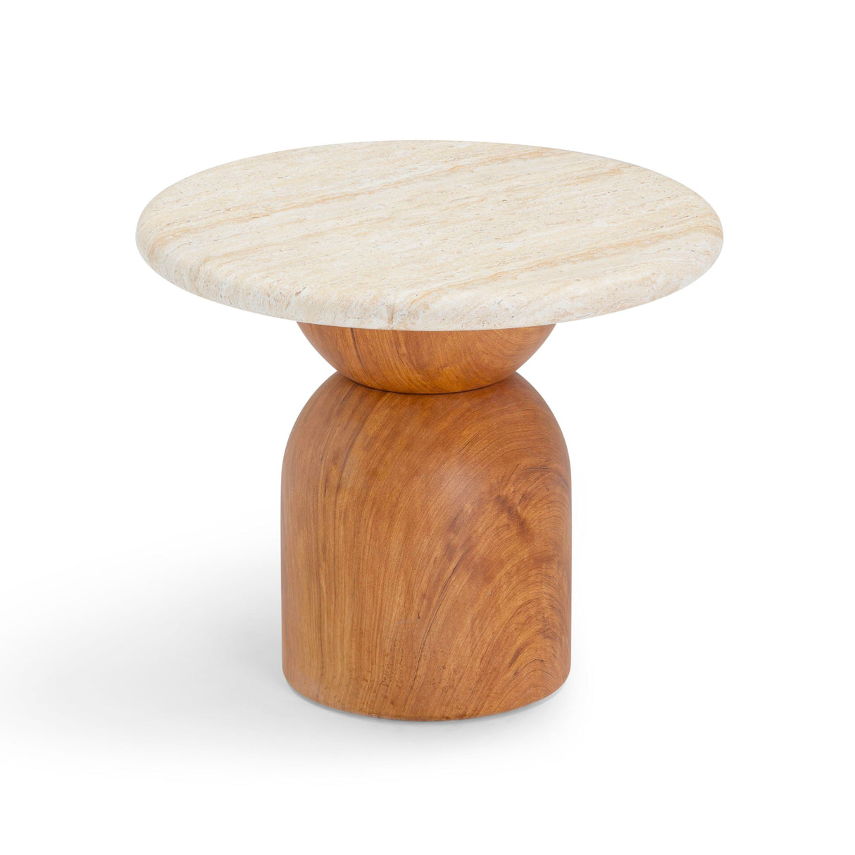 Cynthia Faux Travertine Concrete Indoor/Outdoor Side Table by TOV Furniture at Eve Furniture
