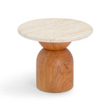 Cynthia Faux Travertine Concrete Indoor/Outdoor Side Table by TOV Furniture at Eve Furniture