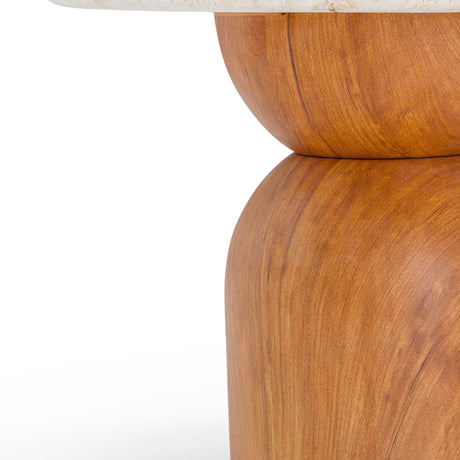 Cynthia Faux Travertine Concrete Indoor/Outdoor Side Table by TOV Furniture at Eve Furniture