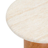Cynthia Faux Travertine Concrete Indoor/Outdoor Side Table by TOV Furniture at Eve Furniture