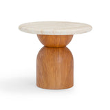 Cynthia Faux Travertine Concrete Indoor/Outdoor Side Table by TOV Furniture at Eve Furniture
