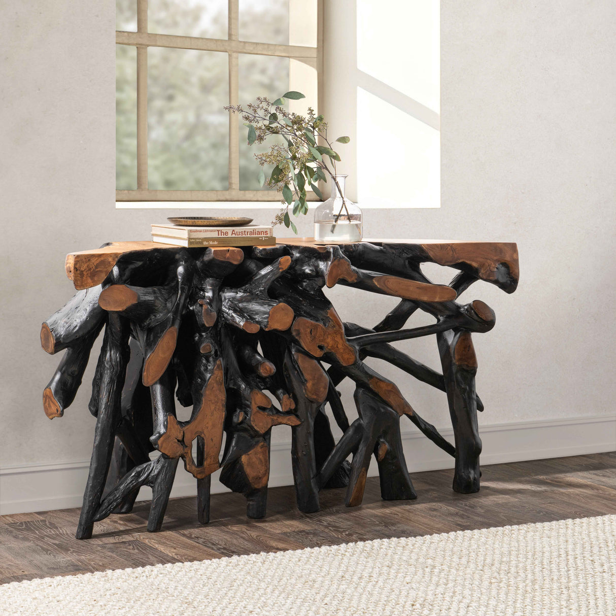 Cypress Black/Brown Console Table by Classic Home at Eve Furniture