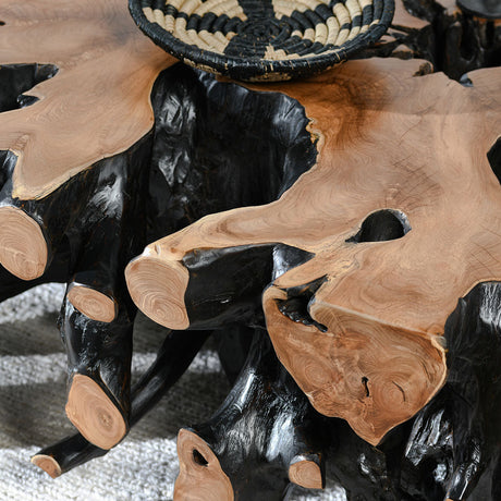Cypress Root Black/Natural Square Coffee Table by Classic Home at Eve Furniture