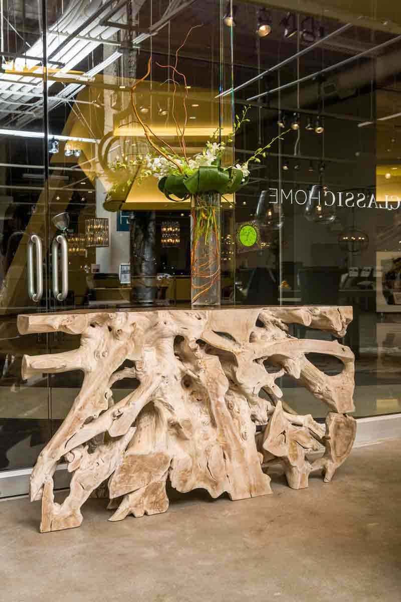 Cypress Root Natural Whitewash Console Table (59”W) by Classic Home at Eve Furniture