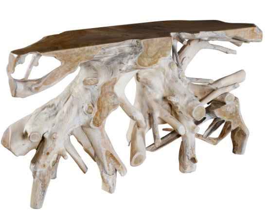 Cypress Root Natural Whitewash Console Table (59”W) by Classic Home at Eve Furniture