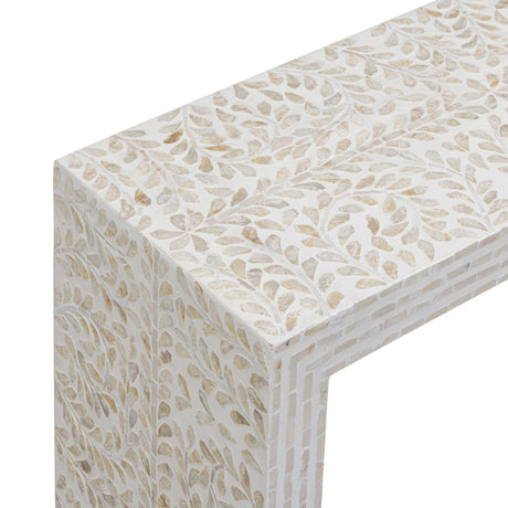 Cyprus 47" Cream Capiz Shell Console Table by TOV Furniture at Eve Furniture