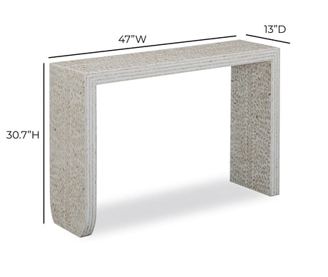 Cyprus 47" Cream Capiz Shell Console Table by TOV Furniture at Eve Furniture