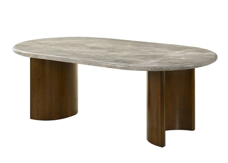 Cyra Marble Top 7-Piece Dining Room Set by New Era Innovations at Eve Furniture