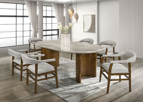 Cyra Marble Top 7-Piece Dining Room Set by New Era Innovations at Eve Furniture