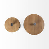 Cyril (Set of 2) Gray Metal W/ Brown Wood Lids Jars by Mercana at Eve Furniture