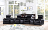 Cyrus Black Home Theater Upholstered Recliner by Coaster at Eve Furniture