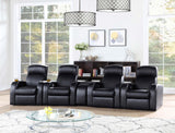 Cyrus Black Home Theater Upholstered Recliner by Coaster at Eve Furniture