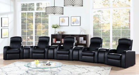 Cyrus Black Home Theater Upholstered Recliner by Coaster at Eve Furniture