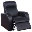Cyrus Black Home Theater Upholstered Recliner by Coaster at Eve Furniture