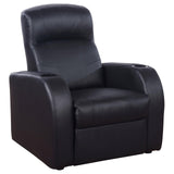 Cyrus Black Home Theater Upholstered Recliner by Coaster at Eve Furniture