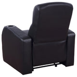 Cyrus Black Home Theater Upholstered Recliner by Coaster at Eve Furniture
