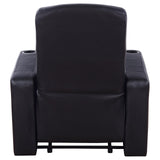 Cyrus Black Home Theater Upholstered Recliner by Coaster at Eve Furniture