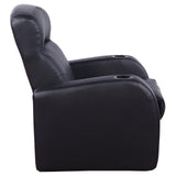 Cyrus Black Home Theater Upholstered Recliner by Coaster at Eve Furniture
