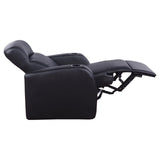 Cyrus Black Home Theater Upholstered Recliner by Coaster at Eve Furniture