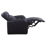 Cyrus Black Home Theater Upholstered Recliner by Coaster at Eve Furniture