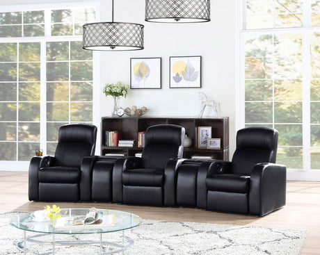 Cyrus Black Home Theater Upholstered Recliner by Coaster at Eve Furniture