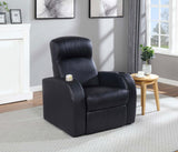 Cyrus Black Home Theater Upholstered Recliner by Coaster at Eve Furniture