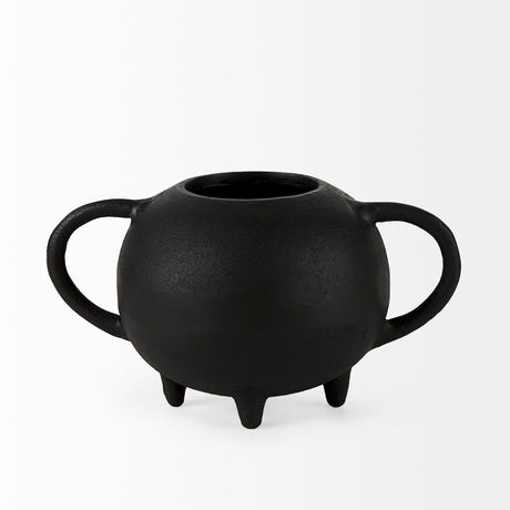 Cyrus Black Spherical Vase Decorative Object by Mercana at Eve Furniture