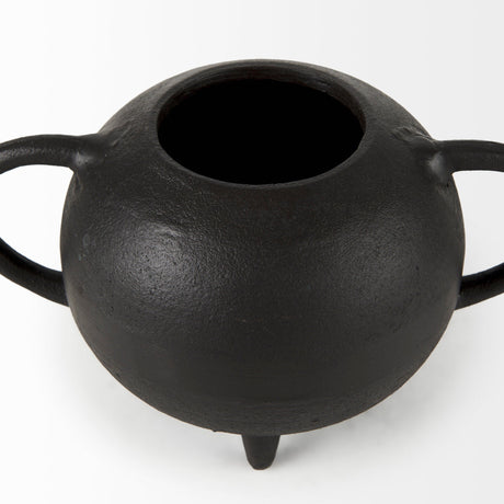 Cyrus Black Spherical Vase Decorative Object by Mercana at Eve Furniture