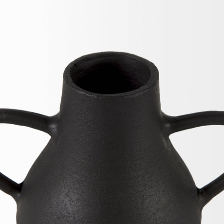 Cyrus Black Two handled Vase Decorative Object by Mercana at Eve Furniture