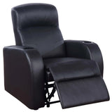 Cyrus Black Upholstered 3-Piece Reclining Living Room Set by Coaster at Eve Furniture