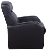 Cyrus Black Upholstered 3-Piece Reclining Living Room Set by Coaster at Eve Furniture