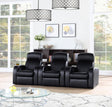 Cyrus Black Upholstered 3-Piece Reclining Living Room Set by Coaster at Eve Furniture